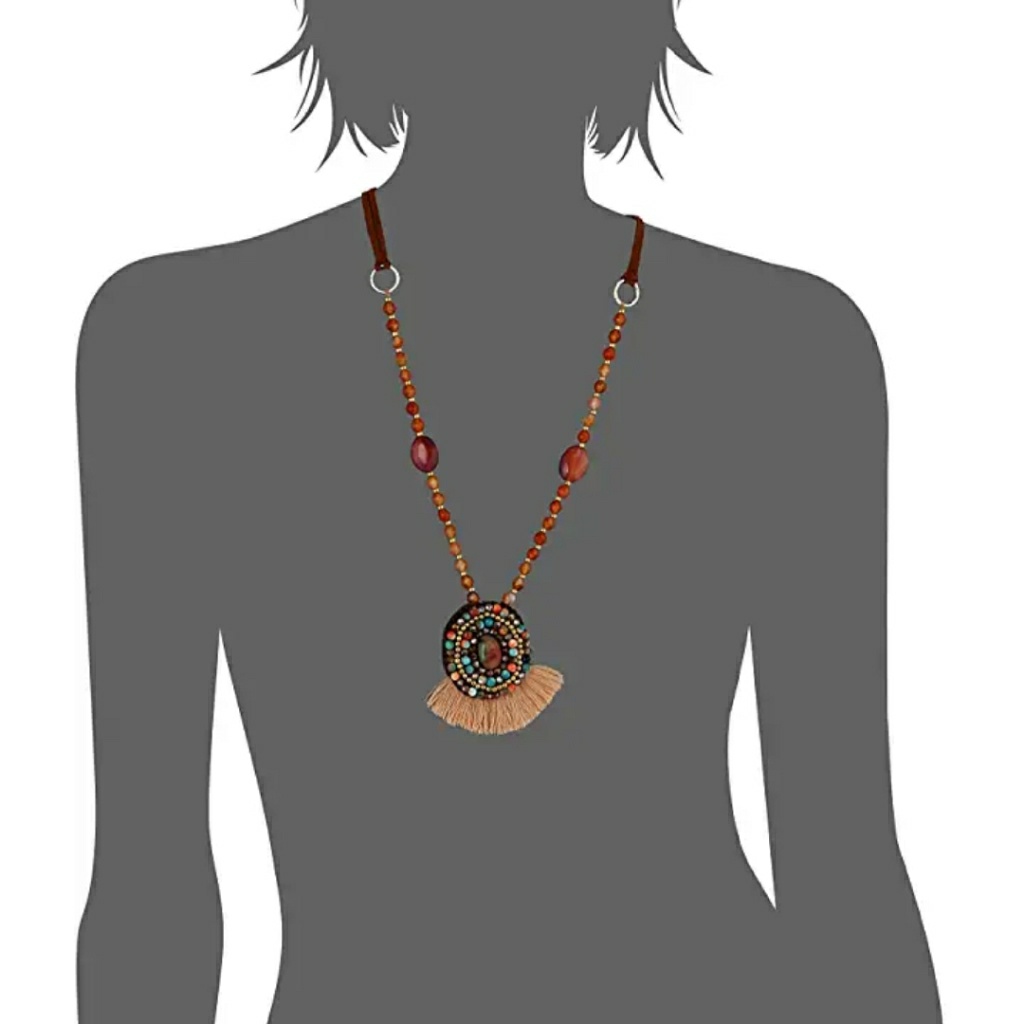 New Panacea Jasper Fringe Necklace 23$